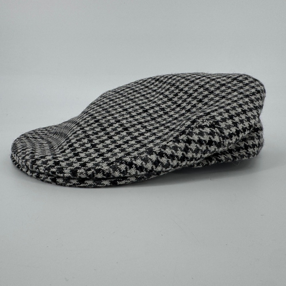 Kangol Heritage Houndstooth Flat Cap Mens Medium Black White